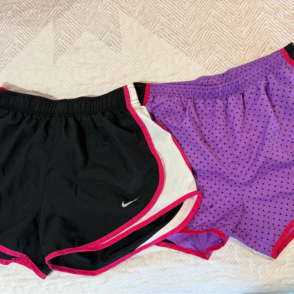 Nike Women's Black and Purple Athletic Shorts
